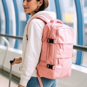 Camel Mountain Pink Travel Backpack Multiple Compartments Daily Use Gift NEW